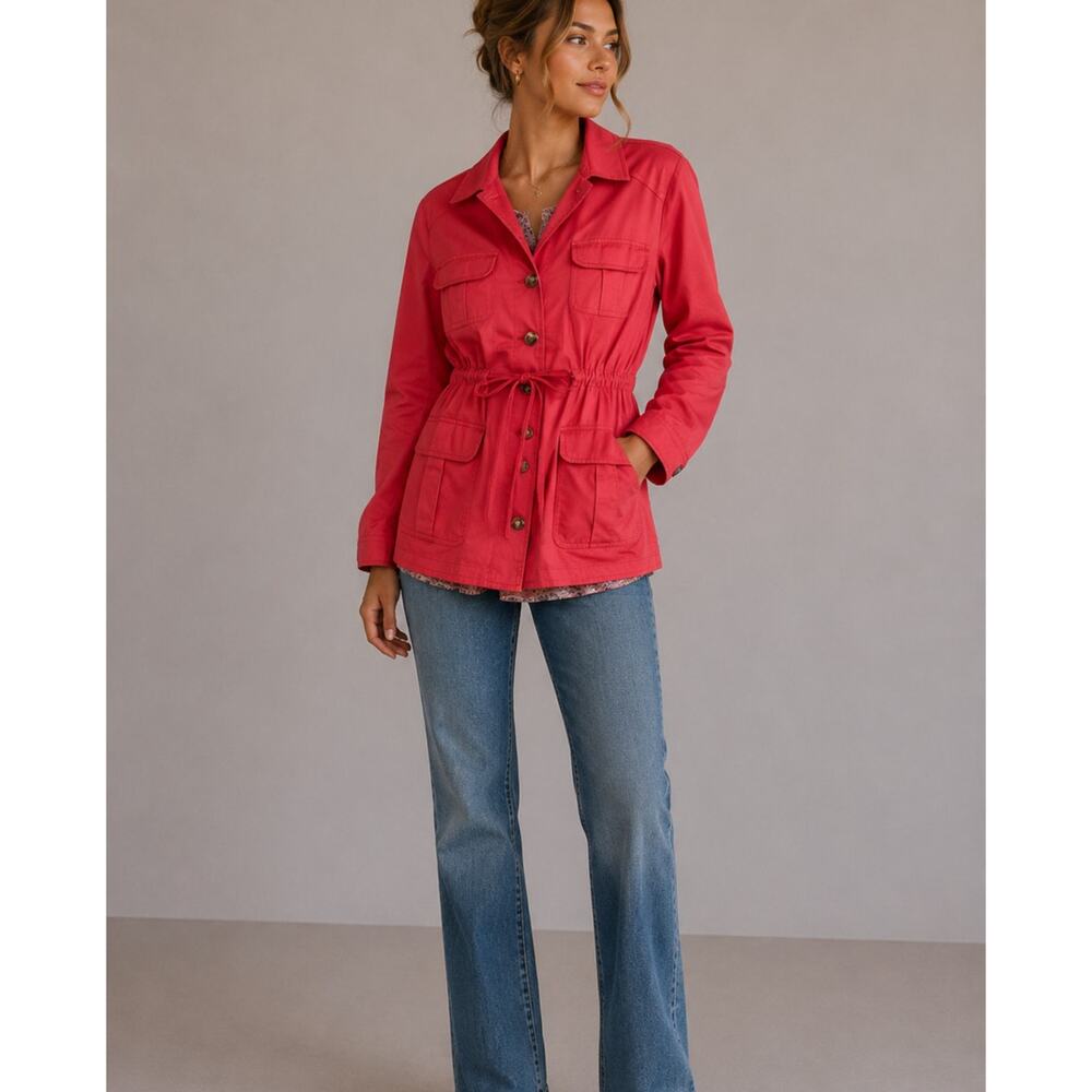Nick & Mo Coral Lightweight Belted Trench Coat Jacket Womens S Basic Classic